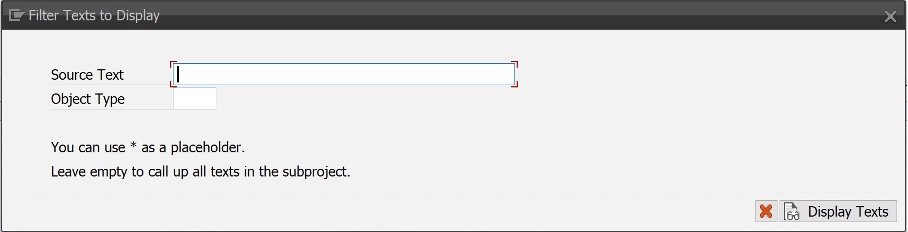 Filtering for individual texts or displaying all texts of a subproject is easy.