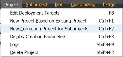 Correction Projects can be created from a finalized Standard Project with just a few clicks.