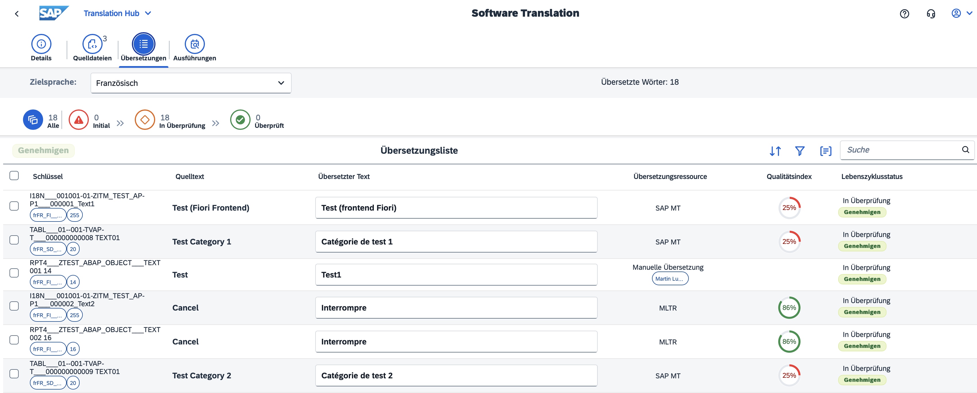 Der browser-basierte Editor von SAP Translation Hub